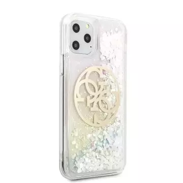 Guess GUHCN58LGIRGP iPhone 11 Pro Hartschalenetui Gradient Liquid Glitter Circle Logo