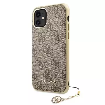 Guess GUHCN61GF4GBR iPhone 11 braun /brązowy Hartschalenetui 4G Charms Collection