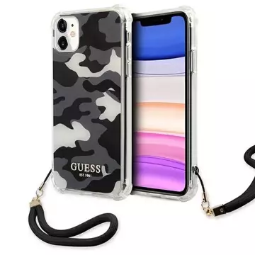 Guess GUHCN61KSARBK iPhone 11 6,1" Czarny/Black Hardcase Camo Collection