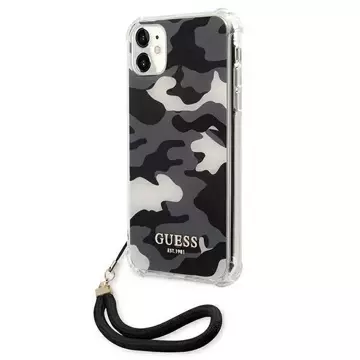 Guess GUHCN61KSARBK iPhone 11 6,1" Czarny/Black Hardcase Camo Collection