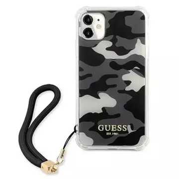 Guess GUHCN61KSARBK iPhone 11 6,1" Czarny/Black Hardcase Camo Collection