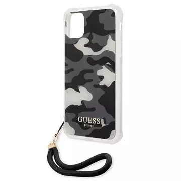 Guess GUHCN61KSARBK iPhone 11 6,1" Czarny/Black Hardcase Camo Collection