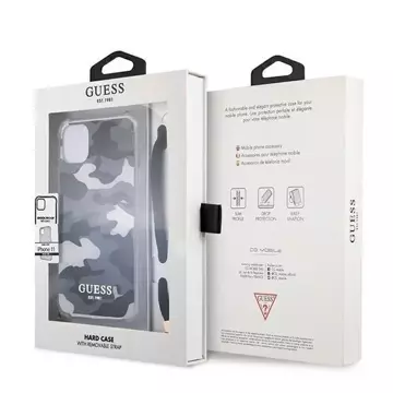 Guess GUHCN61KSARBK iPhone 11 6,1" Czarny/Black Hardcase Camo Collection