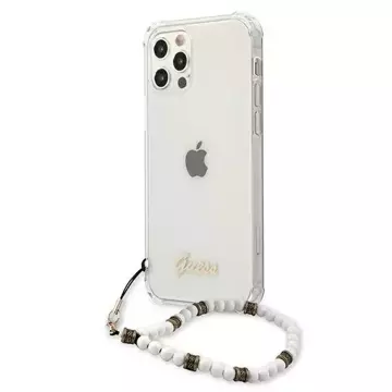 Guess GUHCP12MKPSWH iPhone 12/12 Pro 6,1" Transparente Hardcase White Pearl