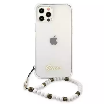 Guess GUHCP12MKPSWH iPhone 12/12 Pro 6,1" Transparente Hardcase White Pearl