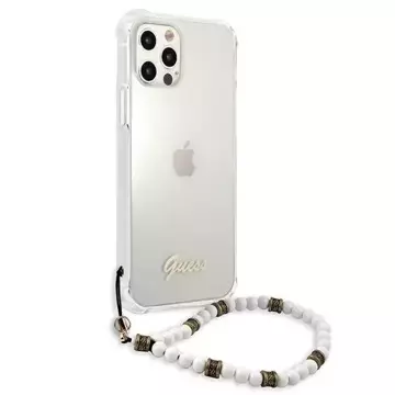 Guess GUHCP12MKPSWH iPhone 12/12 Pro 6,1" Transparente Hardcase White Pearl