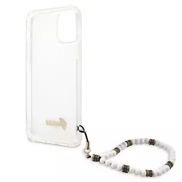 Guess GUHCP12MKPSWH iPhone 12/12 Pro 6,1" Transparente Hardcase White Pearl