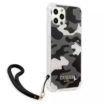 Guess GUHCP12MKSARBK iPhone 12/12 Pro 6,1" Czarny/Black Hardcase Camo Collection