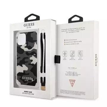 Guess GUHCP12MKSARBK iPhone 12/12 Pro 6,1" Czarny/Black Hardcase Camo Collection