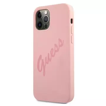 Guess GUHCP12MLSVSPI iPhone 12/12 Pro 6,1" różowy/pink Hardcase Script Vintage