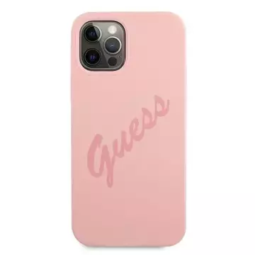 Guess GUHCP12MLSVSPI iPhone 12/12 Pro 6,1" różowy/pink Hardcase Script Vintage