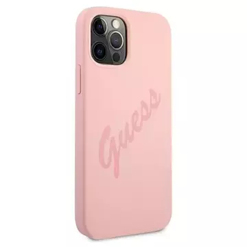 Guess GUHCP12MLSVSPI iPhone 12/12 Pro 6,1" różowy/pink Hardcase Script Vintage