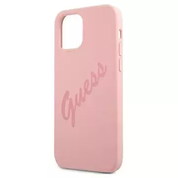 Guess GUHCP12MLSVSPI iPhone 12/12 Pro 6,1" różowy/pink Hardcase Script Vintage