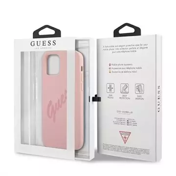 Guess GUHCP12MLSVSPI iPhone 12/12 Pro 6,1" różowy/pink Hardcase Script Vintage