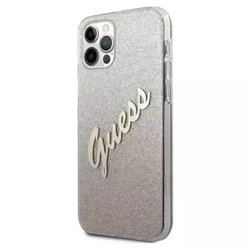 Guess GUHCP12MPCUGLSGO iPhone 12/12 Pro 6,1" złoty/gold Hardcase Glitter Gradient Script