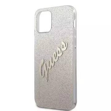 Guess GUHCP12MPCUGLSGO iPhone 12/12 Pro 6,1" złoty/gold Hardcase Glitter Gradient Script