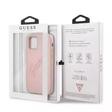 Guess GUHCP12MRSAVSRG iPhone 12/12 Pro 6.1 "rosa / rosa Hardcase Saffiano Vintage Script