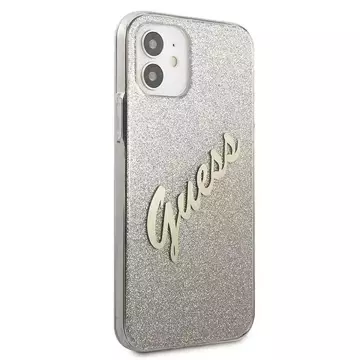 Guess GUHCP12SPCUGLSGO iPhone 12 mini 5,4" złoty/gold Hardcase Glitter Gradient Script