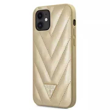 Guess GUHCP12SPUVQTMLBE iPhone 12 mini 5,4" złoty/gold Hardcase V-Quilted Collection