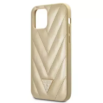 Guess GUHCP12SPUVQTMLBE iPhone 12 mini 5,4" złoty/gold Hardcase V-Quilted Collection