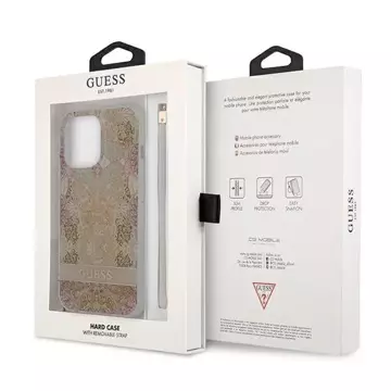 Guess GUHCP13LHFLSD iPhone 13 Pro / 13 6,1" złoty/gold Hardcase Flower Strap