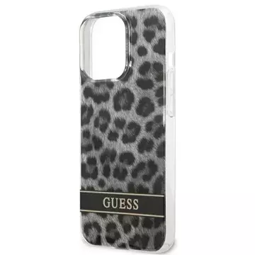 Guess GUHCP13LHSLEOK iPhone 13 Pro / 13 6,1" szary/grey Hardcase Leopard