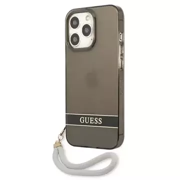 Guess GUHCP13LHTSGSK iPhone 13 Pro / 13 6,1" Czarny/Black Hardcase Translucent Stap