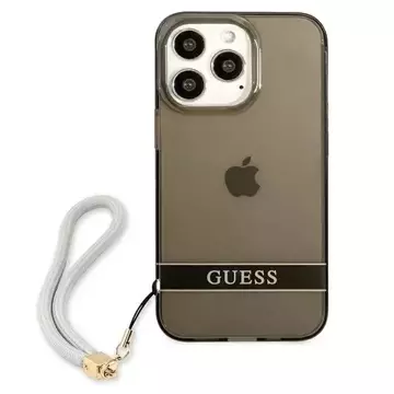 Guess GUHCP13LHTSGSK iPhone 13 Pro / 13 6,1" Czarny/Black Hardcase Translucent Stap