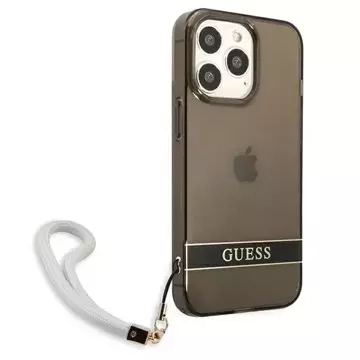 Guess GUHCP13LHTSGSK iPhone 13 Pro / 13 6,1" Czarny/Black Hardcase Translucent Stap