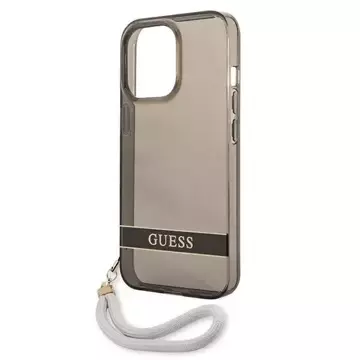 Guess GUHCP13LHTSGSK iPhone 13 Pro / 13 6,1" Czarny/Black Hardcase Translucent Stap