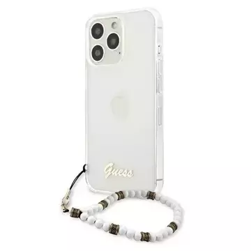 Guess GUHCP13LKPSWH iPhone 13 Pro / 13 6,1" Transparentes Hardcase White Pearl