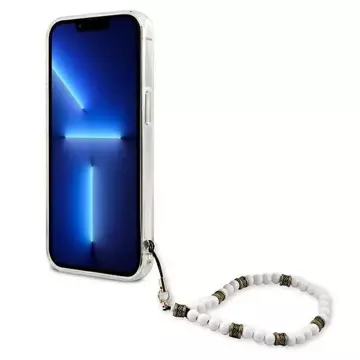 Guess GUHCP13LKPSWH iPhone 13 Pro / 13 6,1" Transparentes Hardcase White Pearl