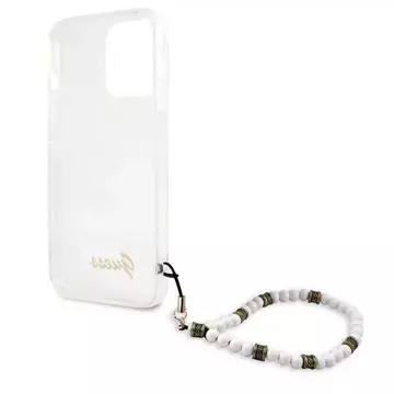 Guess GUHCP13LKPSWH iPhone 13 Pro / 13 6,1" Transparentes Hardcase White Pearl