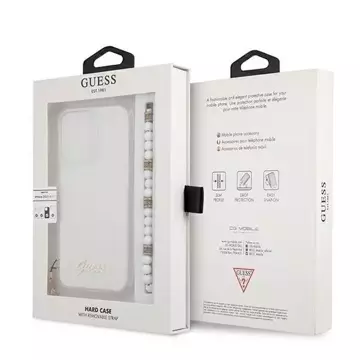 Guess GUHCP13LKPSWH iPhone 13 Pro / 13 6,1" Transparentes Hardcase White Pearl