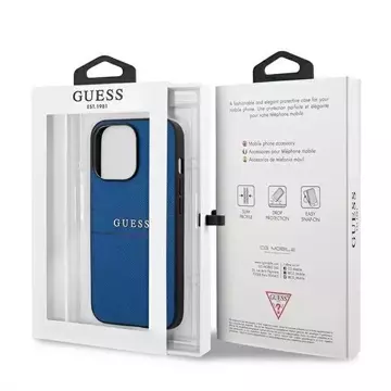 Guess GUHCP13LPSASBBL iPhone 13 Pro / 13 6,1" Niebieski/Blue Saffiano Strap