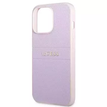 Guess GUHCP13LPSASBPU iPhone 13 Pro / 13 6,1" purpurowy/lila Saffiano Hot Stamp