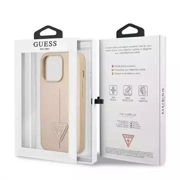 Guess GUHCP13LPSATLE iPhone 13 Pro / 13 6,1" beżowy/beige Hardcase SaffianoTriangle Logo