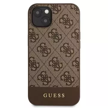 Guess GUHCP13SG4GLBR iPhone 13 mini 5,4" brązowy/brown Hard Case 4G Stripe Collection