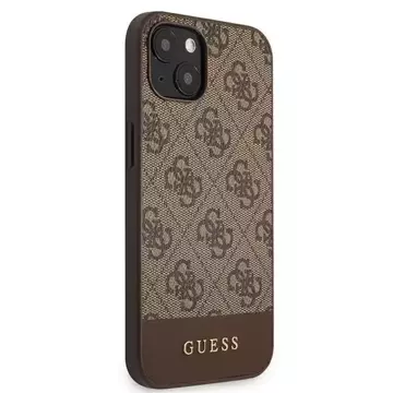 Guess GUHCP13SG4GLBR iPhone 13 mini 5,4" brązowy/brown Hard Case 4G Stripe Collection