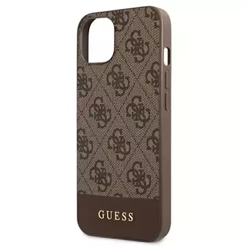 Guess GUHCP13SG4GLBR iPhone 13 mini 5,4" brązowy/brown Hard Case 4G Stripe Collection