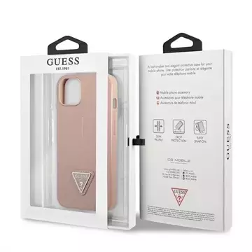 Guess GUHCP13SPSATLP iPhone 13 mini 5,4 "rosa / rosa Hardcase SaffianoTriangle Logo