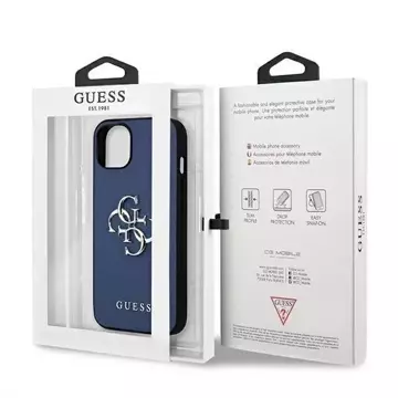 Guess GUHCP13SSA4GSBL iPhone 13 mini 5,4" niebieski/blue Hardcase Saffiano 4G Metal Logo