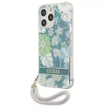 Guess GUHCP13XHFLSN iPhone 13 Pro Max 6,7" zielony/green Hardcase Flower Strap