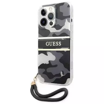 Guess GUHCP13XKCABBK iPhone 13 Pro Max 6,7" Czarny/Black Hardcase Camo Strap Collection