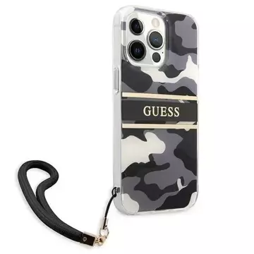 Guess GUHCP13XKCABBK iPhone 13 Pro Max 6,7" Czarny/Black Hardcase Camo Strap Collection