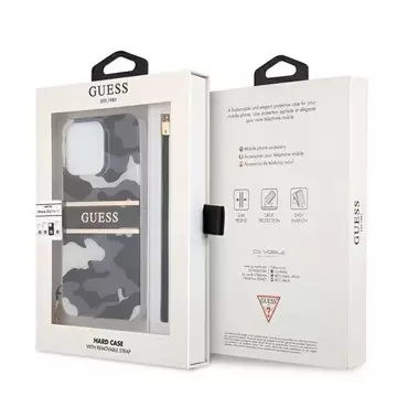 Guess GUHCP13XKCABBK iPhone 13 Pro Max 6,7" Czarny/Black Hardcase Camo Strap Collection