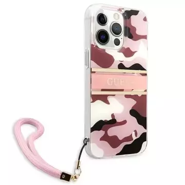 Guess GUHCP13XKCABPI iPhone 13 Pro Max 6,7" różowy/pink Hardcase Camo Strap Collection