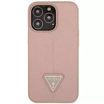 Guess GUHCP14LPSATLP Hülle für Apple iPhone 14 Pro 6.1" pink/pink Hardcase SaffianoTriangle Logo