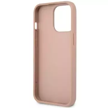 Guess GUHCP14LPSATLP Hülle für Apple iPhone 14 Pro 6.1" pink/pink Hardcase SaffianoTriangle Logo