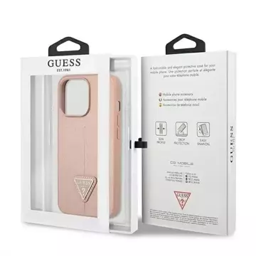 Guess GUHCP14LPSATLP Hülle für Apple iPhone 14 Pro 6.1" pink/pink Hardcase SaffianoTriangle Logo